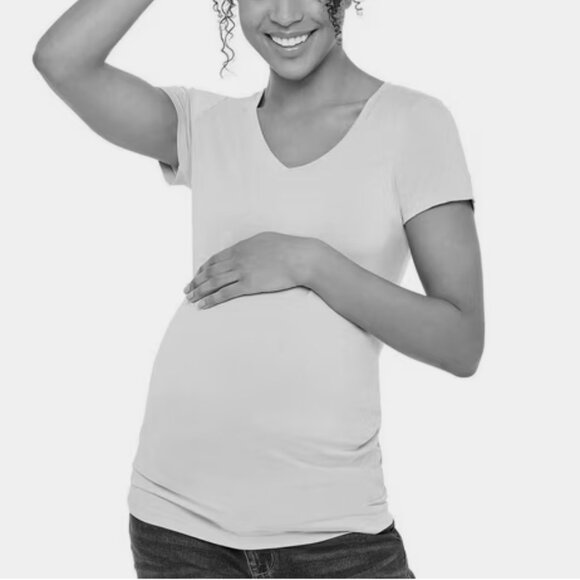 Paisley Sky Olive Green Cotton Maternity Tee - Picture 3 of 15